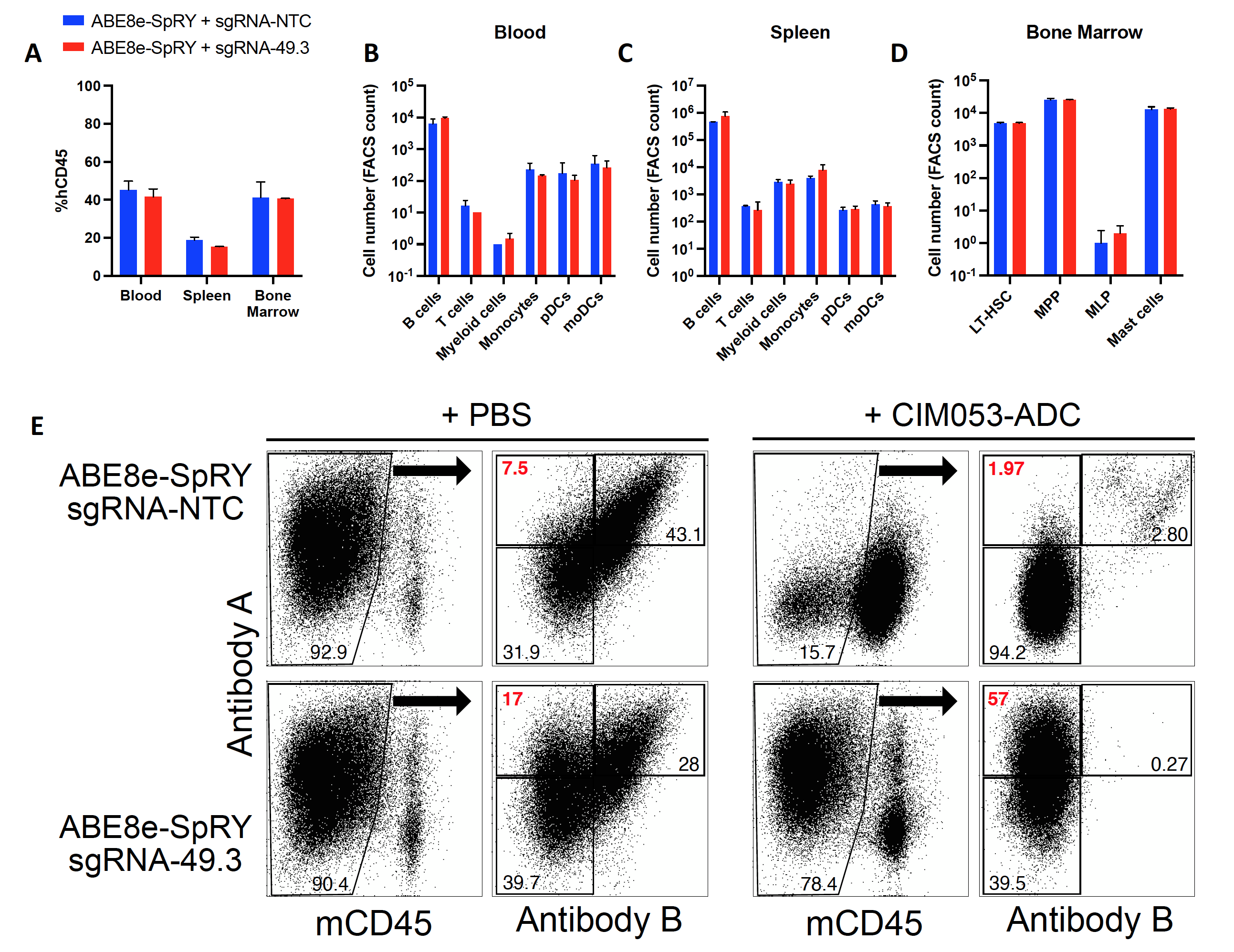 Variant 3B shields hematopoietic cells from CIM053-ADC killing in vivo